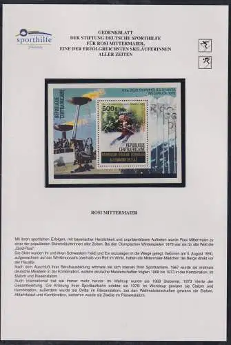 Gedenkblatt "Rosi Mittermaier" mit Original Autogramm #NP240