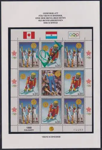 Gedenkblatt "Vreni Schneider" mit Original Autogramm #NP241