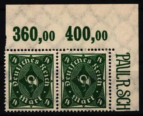 Deutsches Reich 226 a P OR postfrisch Paar vom Oberrand #NL564