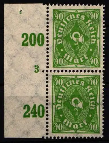 Deutsches Reich 232 Pln postfrisch Plattennummer 3 #NL597