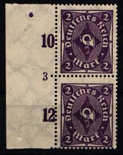 Deutsches Reich 224 Pln postfrisch Plattennummer 3 #NL572