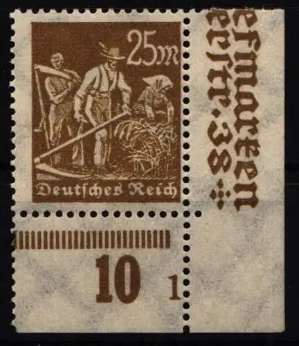 Deutsches Reich 242 Pln postfrisch Plattennummer 1 #NL646