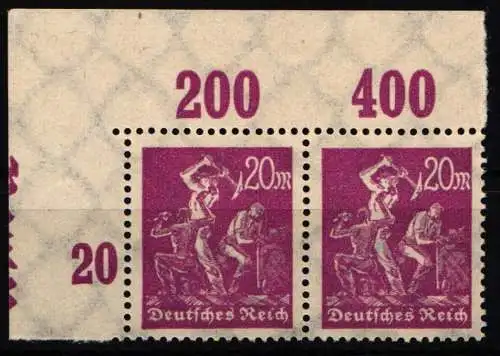 Deutsches Reich 241 P OR postfrisch im Paar #NL638