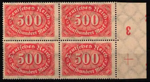 Deutsches Reich 251 I postfrisch Plattenfeler I im 4er Block #NL698
