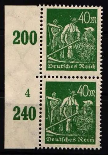 Deutsches Reich 244 Pln postfrisch Plattennummer 4 #NL722