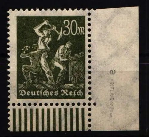 Deutsches Reich 243 a postfrisch vom Eckrand, geprüft Infla Berlin #NL750