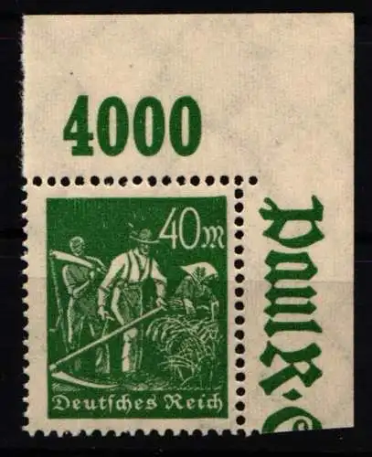 Deutsches Reich 244 P OR postfrisch vom Eckrand #NL720