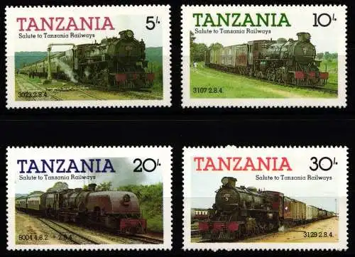 Tansania 268-271 postfrisch Eisenbahn Lokomotive #NP878