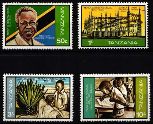 Tansania 189-192 postfrisch #NP872