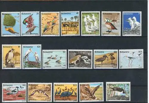 Botswana 299-316 postfrisch Vögel #NP887