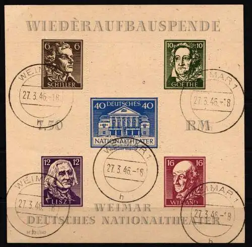 SBZ Block 3 B gestempelt #NK044