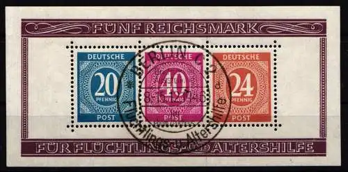 Alliierte Besetzung Block 12 A gestempelt mit Sonderstempel #NK040