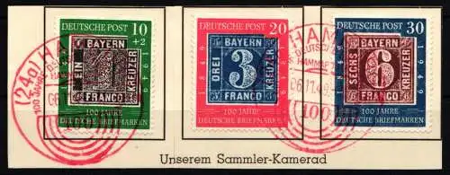 BRD Bund 113-115 gestempelt mit Sonderstempel 100 Jahre Briefmarken #NK053