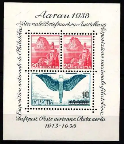 Schweiz Block 4 postfrisch Briefmarkenausstellung 1938 #NF181