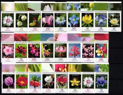 BRD Bund Lot Dauerserie Blumen postfrisch mit Oberrand #NP347