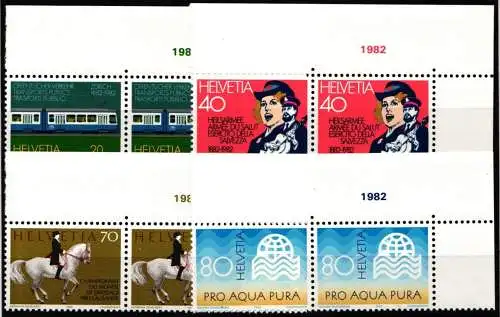 Schweiz 1232-1235 postfrisch als Pärchen vom Eckrand #NP447