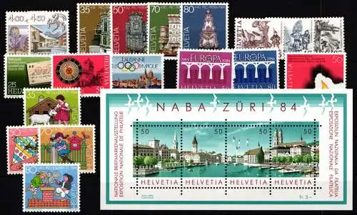 Schweiz Jahrgang 1984 mit 1265-1287 postfrisch #NO121