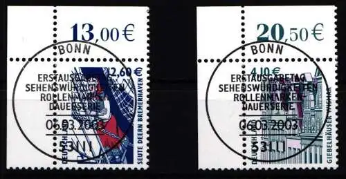 BRD 2322-2323 gestempelt als Eckrand #NP668