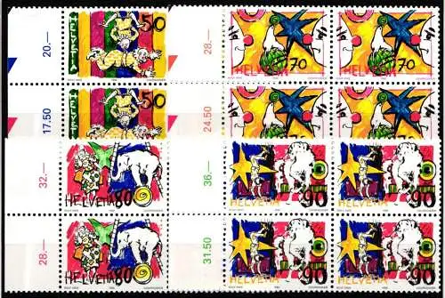 Schweiz 1478-1481 postfrisch als Vierblöcke #NP457