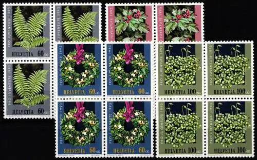 Schweiz 1512-1515 postfrisch als Vierblöcke #NP462