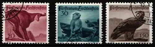 Liechtenstein 253-255 gestempelt Tiere #NM077