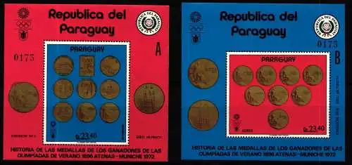 Paraguay Block 195 und 196 postfrisch Goldmedaillen #KC834