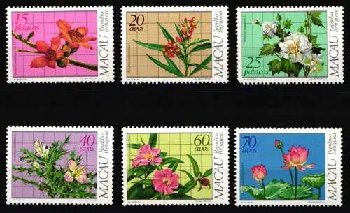 Macau 505-510 postfrisch Blumen #KC812