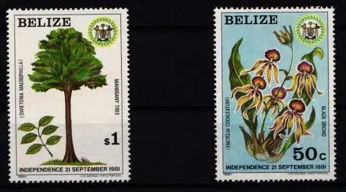 Belize 610 und 612 postfrisch aus Satz 610-613 / Pflanzen #KC854