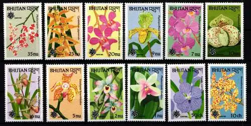 Bhutan 1266-1277 postfrisch Pflanzen #KC911