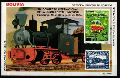 Bolivien Block 138 postfrisch Lokomotive #KC977