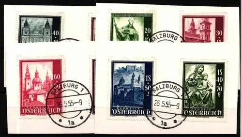 Österreich 885-892 gestempelt auf Briefstücken #NF898