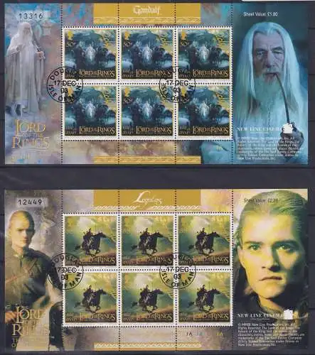 Großbritannien Isle of Man 1099-1106 gestempelt als Kleinbogensatz #NP925