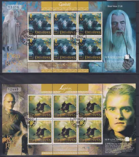 Großbritannien Isle of Man 1099-1106 gestempelt als Kleinbogensatz #NP925