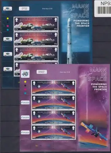 Großbritannien Isle of Man 1030-1037 postfrisch als Kleinbogensatz Raumfahrt #NP937