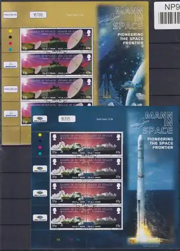 Großbritannien Isle of Man 1030-1037 gestempelt als Kleinbogensatz Raumfahrt #NP938