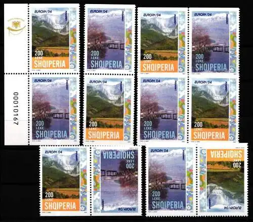 Albanien 2966-2967 D postfrisch alle Zusammendrucke, Cept #NM148