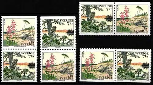 Schweden 2122-2123 postfrisch alle Zusammendrucke, Cept #NM156