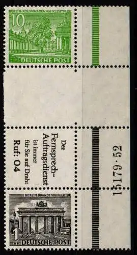 Berlin Zusammendruck SZ 6 + HAN postfrisch ungefaltet #NM477