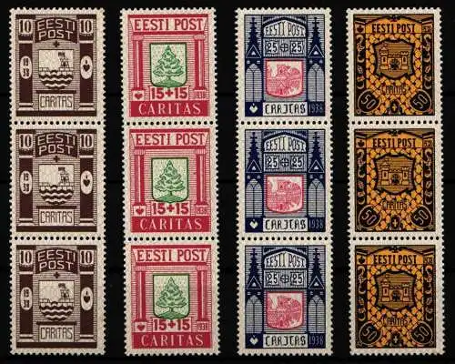 Estland 131-134 postfrisch als senkrechte 3er Streifen #NM185
