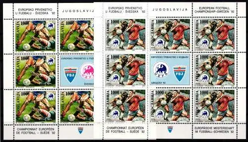 Jugoslawien 2542-2543 postfrisch als Kleinbogen, Fußball EM 1992 #NM236