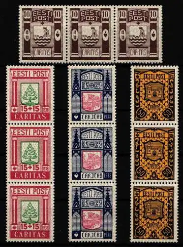 Estland 131-134 postfrisch als 3er Streifen #NM184