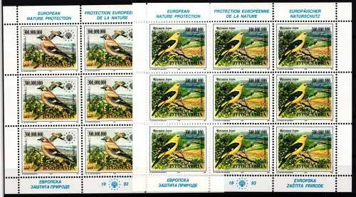 Jugoslawien 2620-2621 postfrisch als Kleinbögen, Vögel #NM233