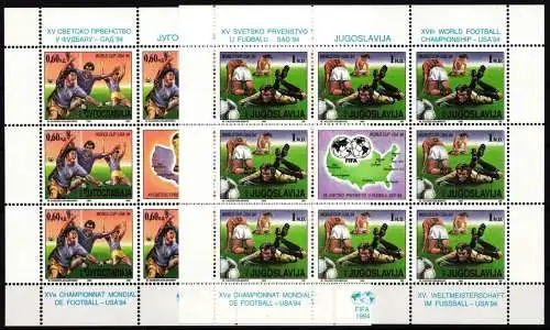 Jugoslawien 2660-2661 postfrisch als Kleinbögen, Fußball WM 1994 #NM260