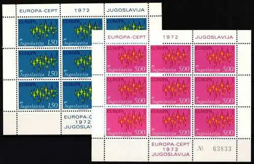 Jugoslawien 1457-1458 postfrisch als Kleinbögen, Cept #NM417