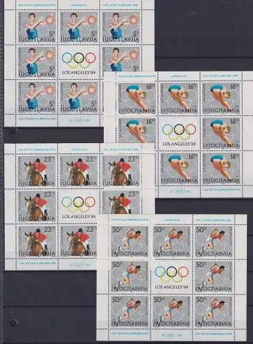 Jugoslawien 2048-2051 postfrisch als Kleinbögen, Olympiade 1984 #NM392