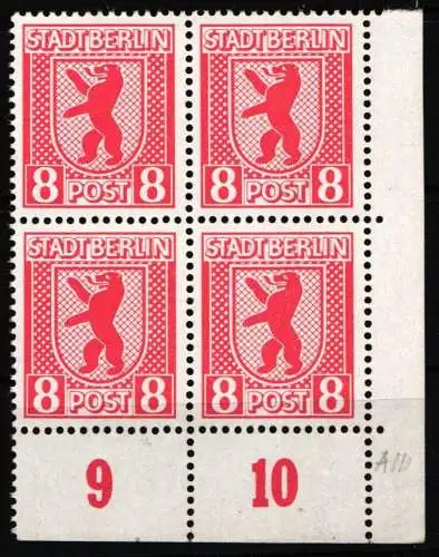 SBZ 3 A ux postfrisch Berlin und Brandenburg #NQ283
