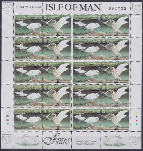 Großbritannien Isle of Man 478-483 gestempelt als Kleinbogensatz #NQ806