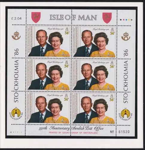 Großbritannien Isle of Man 319-321 postfrisch als Kleinbogensatz #NQ888