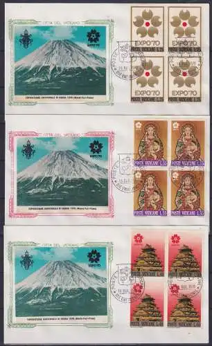 Vatikan FDC 556-560 als Ersttagsbrief als Viererblöcke #NS299