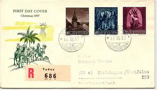 Liechtenstein FDC 362-364 als Ersttagsbrief #NS354